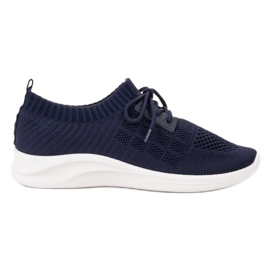 Ideal Shoes Textilní sportovní obuv námořnická modř