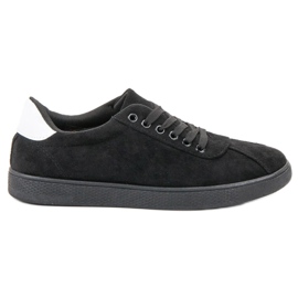 Ideal Shoes Černé šněrovací boty černá