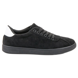Ideal Shoes Černé šněrovací boty černý