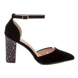 Weide Lodičky s třpytivou patou černý