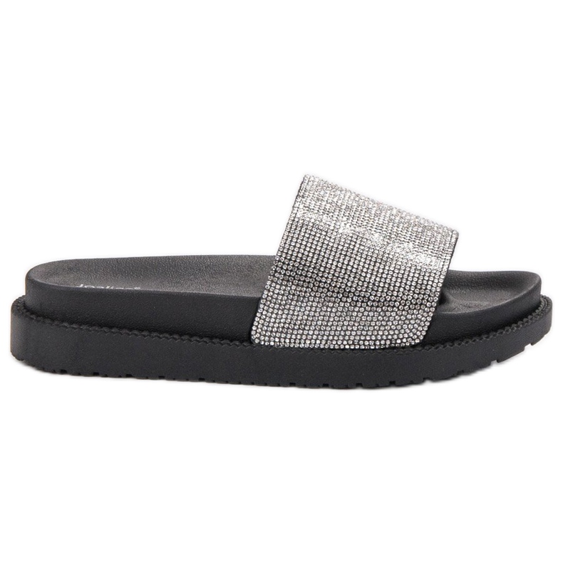 SHELOVET Pantofle S Krystaly černá