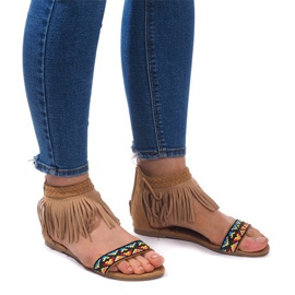 Sandály Boho 3-2 Camel Suede béžový