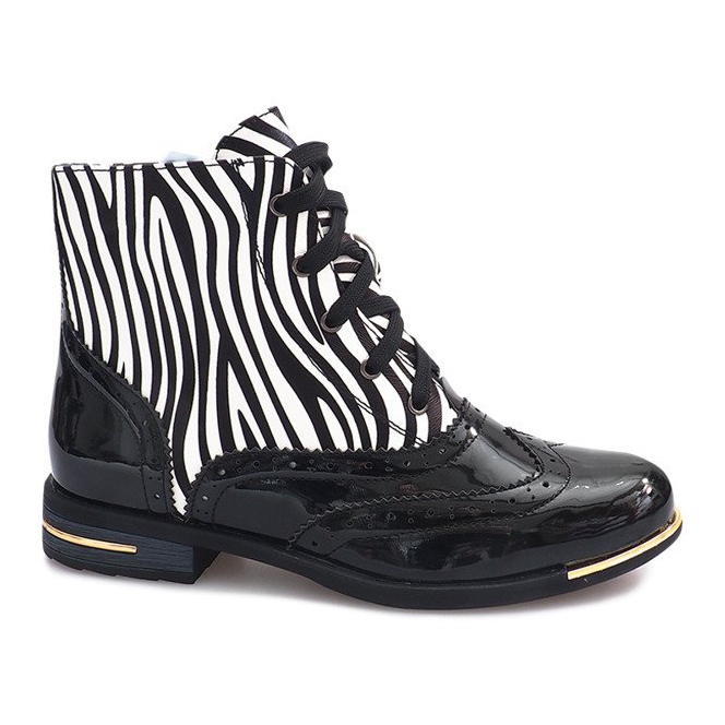 Černá bota Zebra 6722-1 bílý