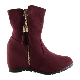 Burgundské boty AB02-36 Winered červený