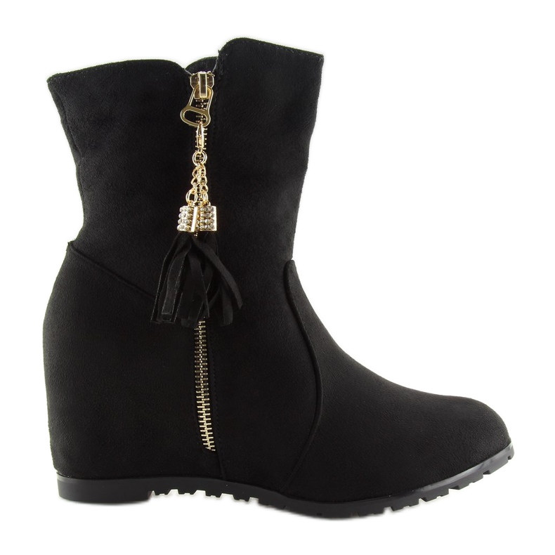 Černá Černá klínová obuv AB02-36 Černá Černá Černá klínová obuv AB02-36 Černá