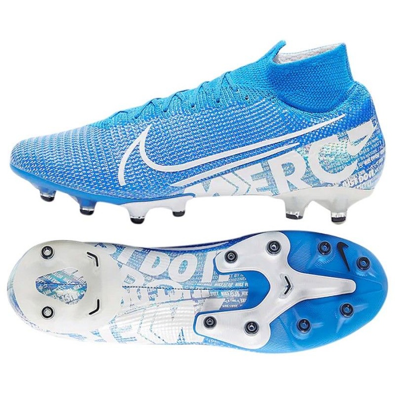 Modré bílé boty Nike Mercurial Superfly 7 Elite Ag Pro M AT7892 414 vícebarevný modrý