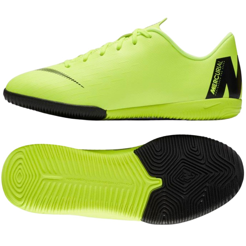 Zelené boty Nike Mercurial VaporX 12 Academy Gs Ic Jr AJ3101 701 zelená zelená