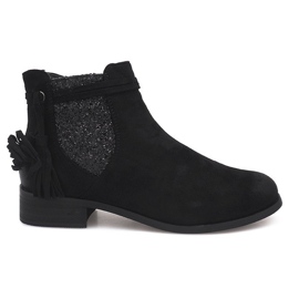 Suede Booties Jodhpur W132 Black černý