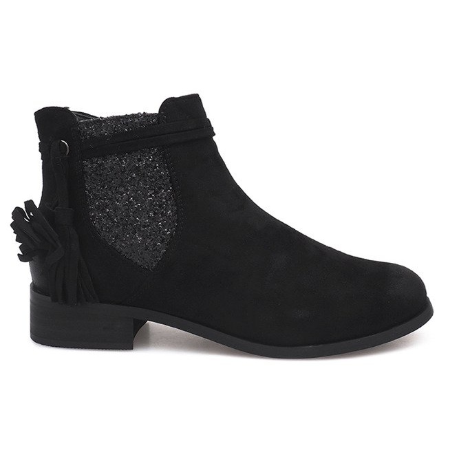 Suede Booties Jodhpur W132 Black černá