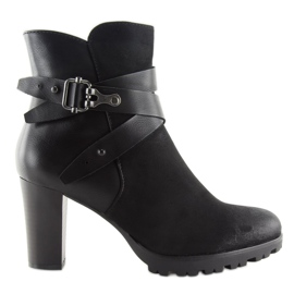 Černá 8287 Černé vysoké podpatky černý