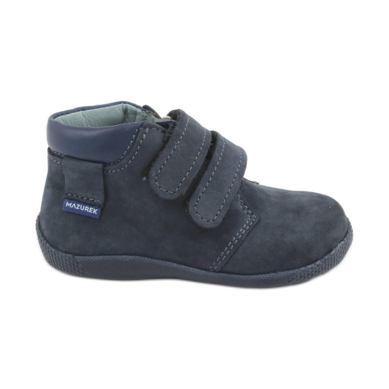 Mazurek Leather Boys Boys s suchým zipem 341 námořnictva modrá modrý