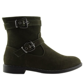 Zelené ploché kozačky MB188-266 zelené zelená