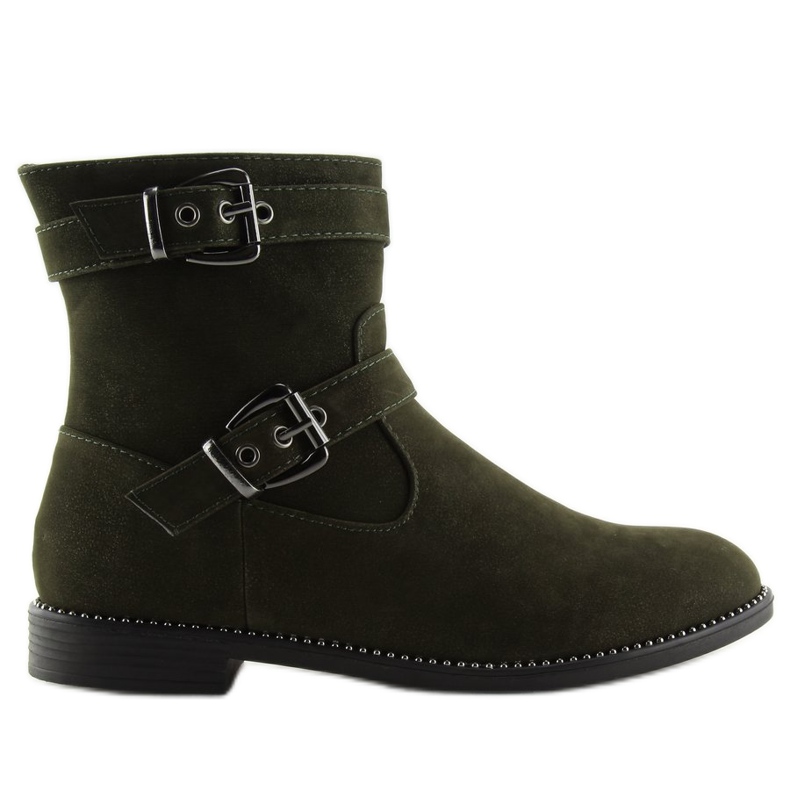 Zelené ploché kozačky MB188-266 zelené zelená