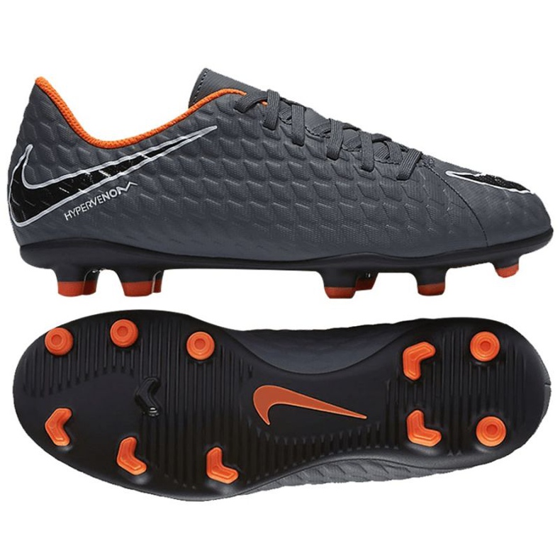 Šedé kopačky Nike Hypervenom Phantom Iii Club Fg Jr AH7290-081 vícebarevný šedá