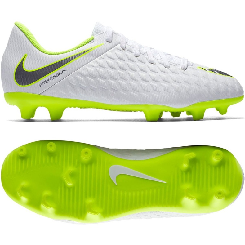 Kopačky Nike Hypervenom Phantom 3Club Fg Jr AJ4146-107 bílé bílý bílý