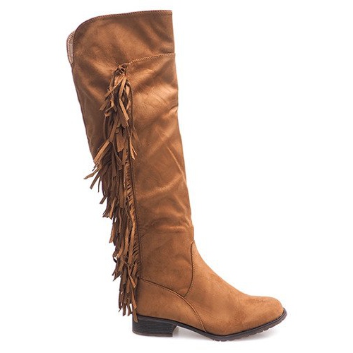 Teplé semišové boty Boho B13H Camel hnědý