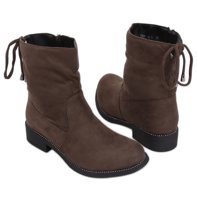 Zelené dámské boty v khaki 7378-PA zelené Zelené dámské boty v khaki 7378-PA zelené