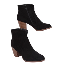 Černé kozačky na vysokém podpatku YL96006 Black černý
