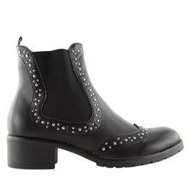 Černé kozačky Jodhpur s cvočky FC-H63 Black černý