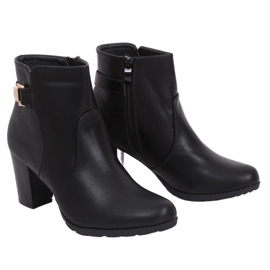 Černé kozačky na vysokém podpatku F168 Black černá