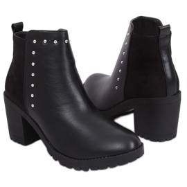 Boty na stabilním podpatku černé Y8163 Black černý