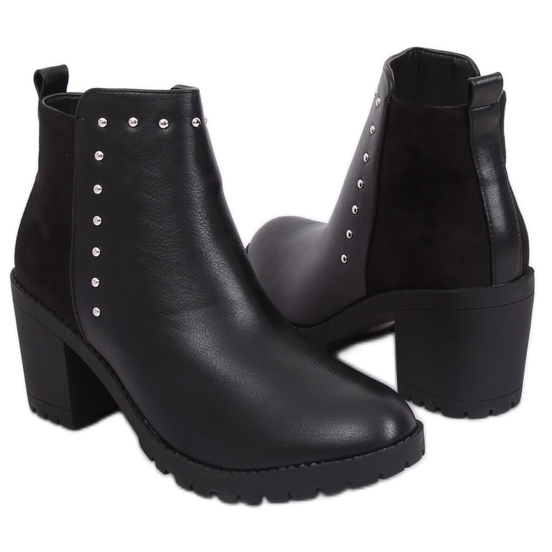 Boty na stabilním podpatku černé Y8163 Black černá Boty na stabilním podpatku černé Y8163 Black černá