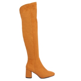 Medové vysoké podpatky YQ215 Yellow žlutá