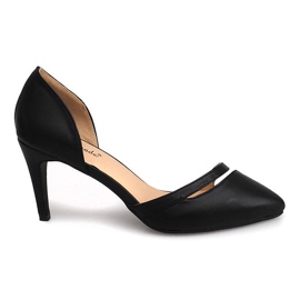 Otevřené podpatky 50737 černá černý