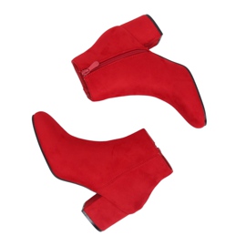 Červené boty na nízkém podpatku YQ216P Red červený
