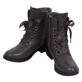 Šedé Šněrovací boty šedé ZX2805 šedá Šedé Šněrovací boty šedé ZX2805 šedá