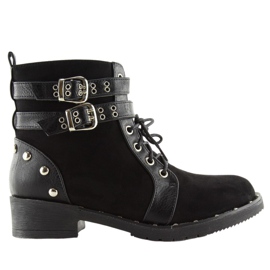 Černé šněrovací boty L3382 Black černý