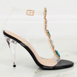 Černé sandály na černém KSL701 Black II-GAT černá Černé sandály na černém KSL701 Black II-GAT černá