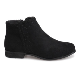 Suede Booties Jodhpur 100-602 Black černý