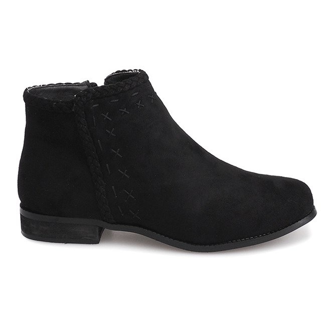 Suede Booties Jodhpur 100-602 Black černá