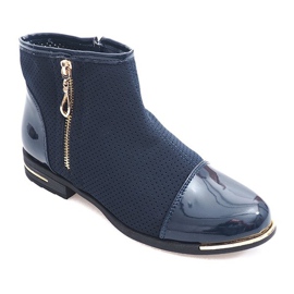 Prolamované elegantní boty B8107 Navy Blue námořnická modř