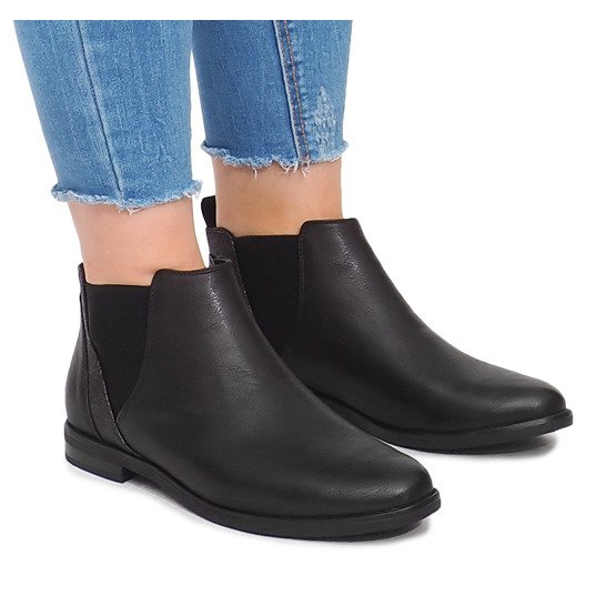 Černé kozačky s gumou 951-PA černá