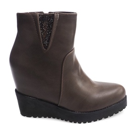 Klíny 8E8505 Khaki Klínové boty vícebarevný Klíny 8E8505 Khaki Klínové boty vícebarevný