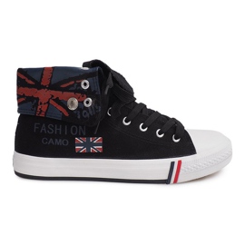 Černé vysoké tenisky 1510-1 černá