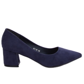Lodičky na širokých podpatcích námořnická modř KJ-10 D.BLUE