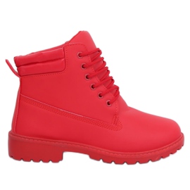 Červené dámské kozačky W-3033 Red červený