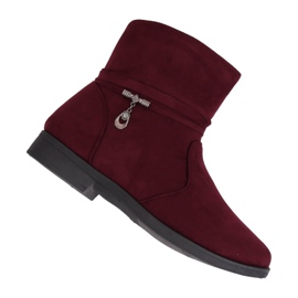 Maroon dámské semišové boty MP-53 Red červený
