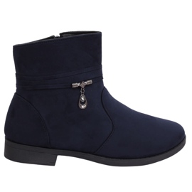 Tmavě modré dámské semišové boty MP-53 Blue námořnická modrá