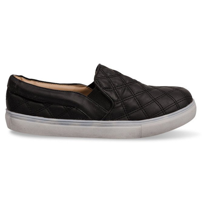 Prošívané Slip On 9033 černé nazouvací tenisky černá