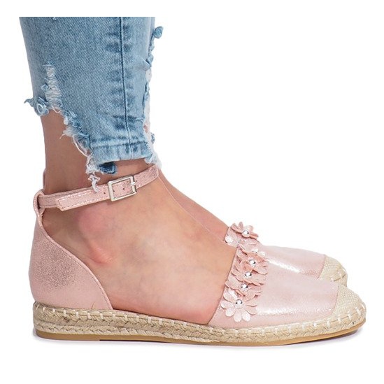 Růžové espadrilky s květy Favara růžový