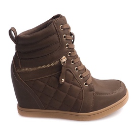 Prošívané tenisky 2030-50 Khaki zelený