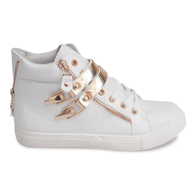 Vysoké tenisky se zipem 1525-2 bílé bílý