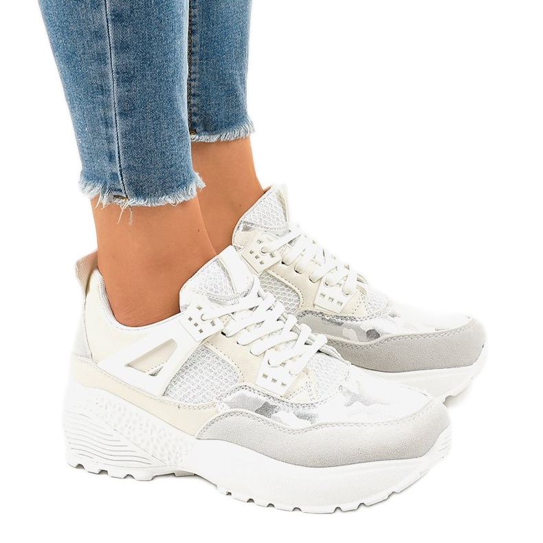 Bílé módní dámské sportovní boty C2 bílý Bílé módní dámské sportovní boty C2 bílý