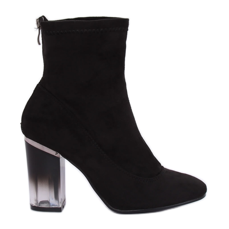 Černé kozačky na vysokém podpatku H8-93 Black černá Černé kozačky na vysokém podpatku H8-93 Black černá