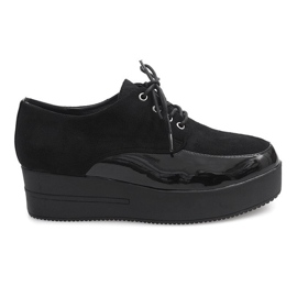 Creepers boty na černé platformě MJ1358 černý