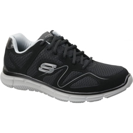 Boty Skechers Satisfaction M 58350-BKGY černá Boty Skechers Satisfaction M 58350-BKGY černá